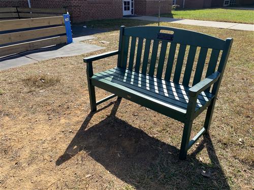  The new bench at Waverly Yowell Elementary School